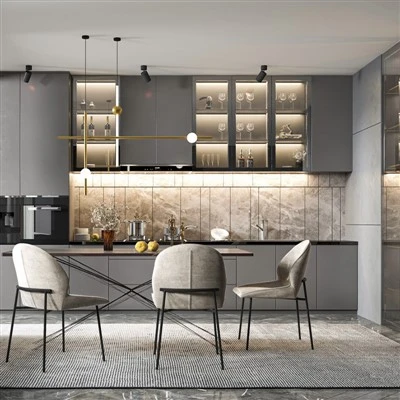 Gri Modern PVC Mutfak Dolapları