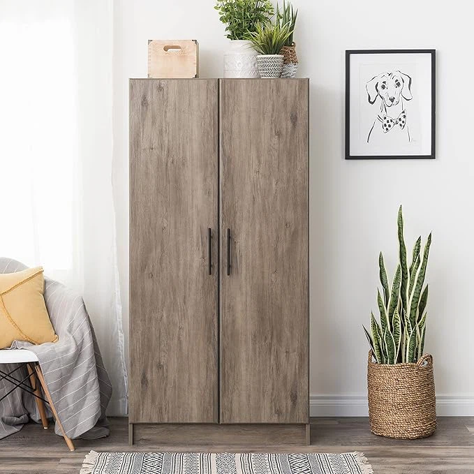 Asılı ray ve raflı gardırop dolabı